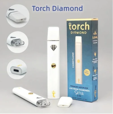Torch Diamond 2,0 ml 2,0 g leere Vape-Pod-Zerstäuber mit Verpackung, Einweg-Vape-Stift, Keramikspulentyp